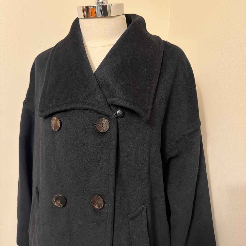 SOLD Amazing Vintage Wool, Cashmere & Angora Swing Peacoat L - Picture 2 of 9
